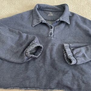 Aerie Navy Collared Sweatshirt